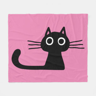 Quirky Black Kattunge Purrfect Rosa Fleecefilt