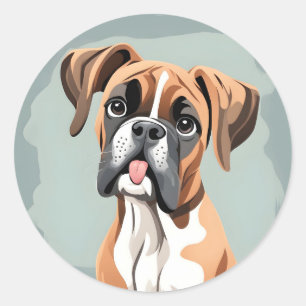 Quirky Boxer Sticker Runt Klistermärke