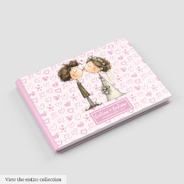 Quirky Bride Groom Personlig Guest bok