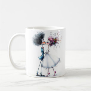 Quirky Bröllop Bride och Groom Kaffemugg