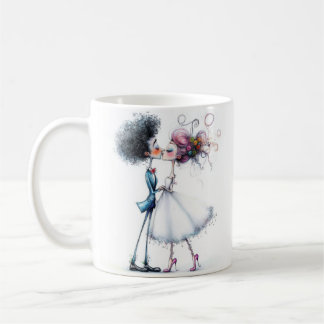Quirky Bröllop Bride och Groom Kaffemugg