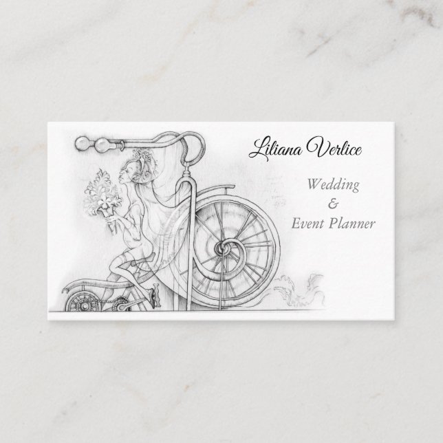 Quirky Bröllop och Event Planner Affärskort Visitkort (Framsida)