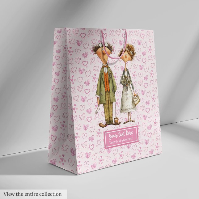 Quirky Bröllop par Gift Bag Personlig Humor (Quirky Wedding Couple Gift Bag Personalized Humor)