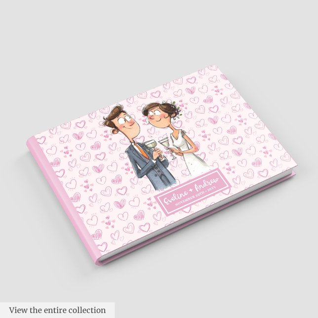 Quirky Bröllop par Keepsakguest bok (Quirky Wedding Couple Keepsake Guest book)