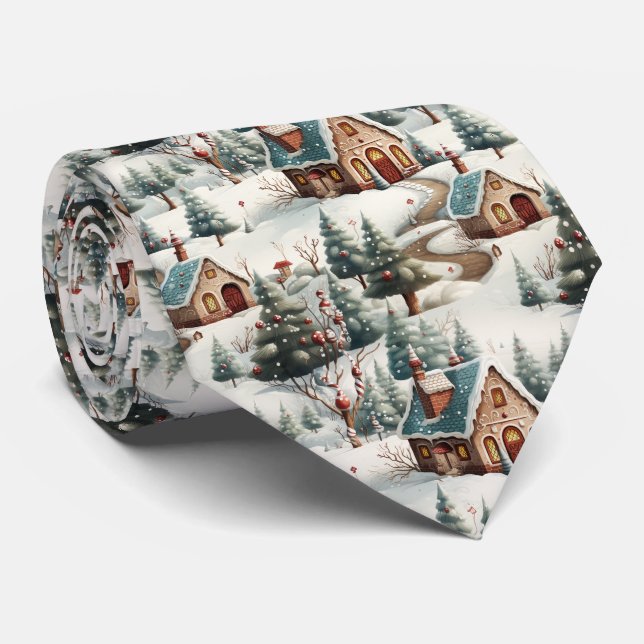 Quirky Brown and Blue Gingerbread House Pattern Slips (Rullad)