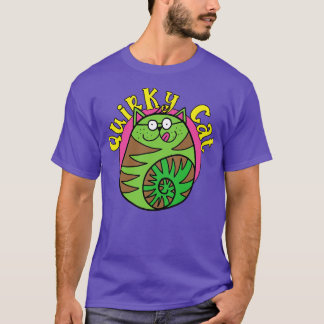 Quirky Cat Funny Grönt Cat T Shirt