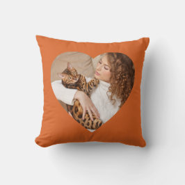 Quirky Cat Mönster Heart-Shaped Pet Photo Kudde