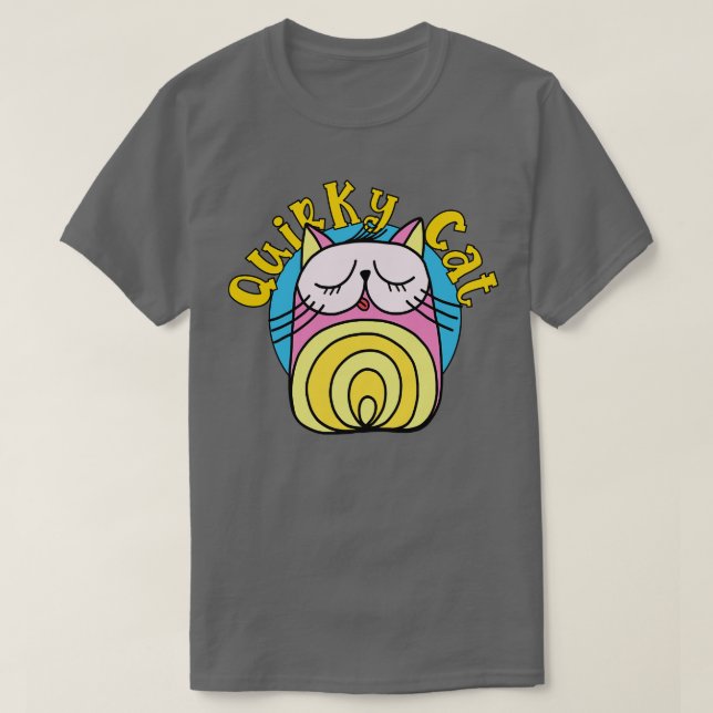 Quirky Cat Rosa Cat T Shirt (Design framsida)