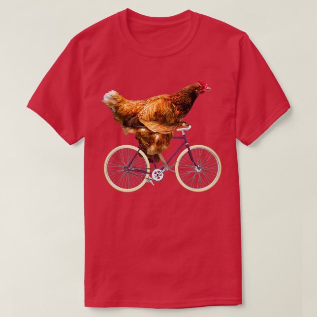 Quirky Chicken Riding Bicycle T Shirt (Design framsida)