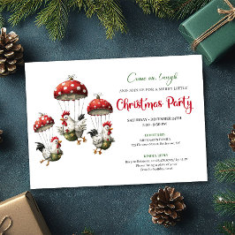 Quirky Chickens Editable Modern Christmas Invite Inbjudningar