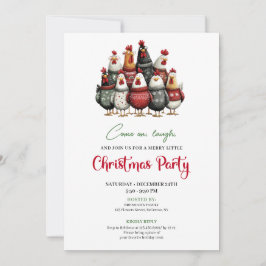 Quirky Chickens Funny Holiday Celebration Invite Inbjudningar