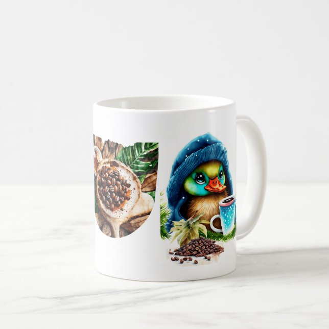 Quirky Coffee Älskare Anka Design Kaffemugg (Framsida höger)