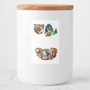 Quirky Coffee Älskare Anka Design Mat Etikett