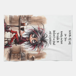 Quirky Coffee Dam Risk IT-kökshanddukar Kökshandduk