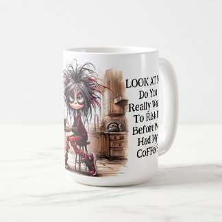 Quirky Coffee Dam risk it Mugg