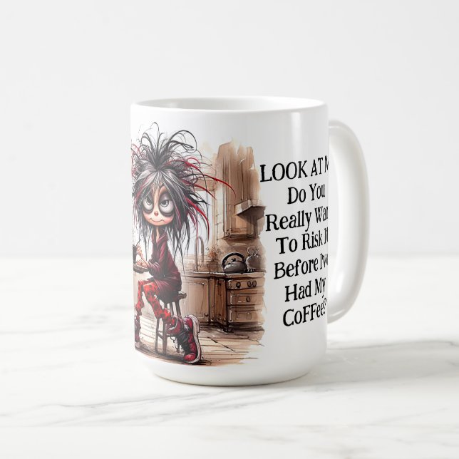 Quirky Coffee Dam risk it Mugg (Framsida höger)