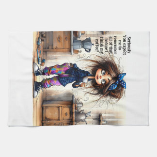 Quirky Coffee Dam Serie Kitchen Towels Kökshandduk