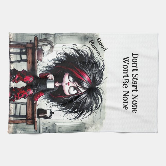 Quirky Coffee Dam starta inte kökshanddukar (Horisontell)