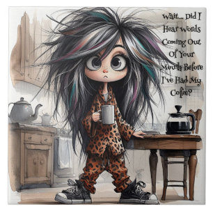 Quirky Coffee Dam Wait Ceramic Tile Kakelplatta