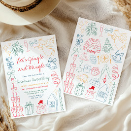 Quirky Colorful Jingle Mingle Cocktail-jul Inbjudningar