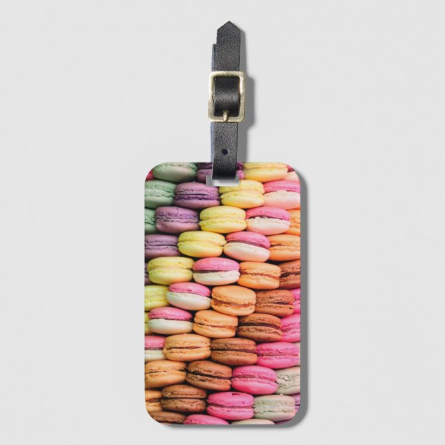 Quirky Colorful Macaroons Bagagebricka (Framsida vertikal)