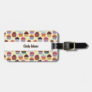 Quirky Colorful Muffinss Illustration Mönster Bagagebricka