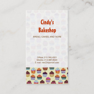 Quirky Colorful Muffinss Illustration Mönster Visitkort