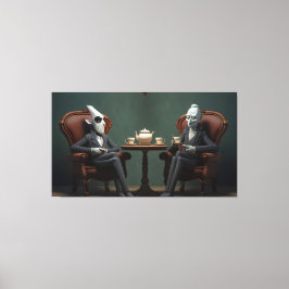 Quirky Creepy tvinnad te-drickare Canvastryck