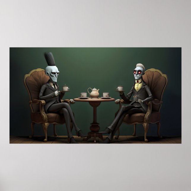 Quirky Creepy tvinnad te-drickare Poster (Framsidan)