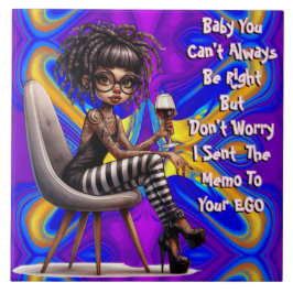 Quirky Dam Tattoo & Vin EGO Memo Ceramic Tile Kakelplatta