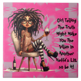 Quirky Dam Tattoo & Vin Truth Ceramic Tile Kakelplatta