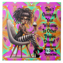 Quirky Dam Tattoos & Vin Drama Ceramic Tile Kakelplatta