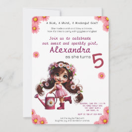 Quirky dandelion Flickor-inbjudan Inbjudningar