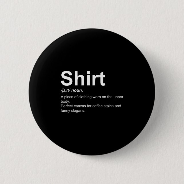 Quirky Definition Design för rolig tröja Knapp (Framsida)
