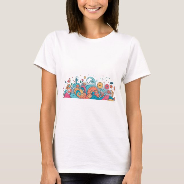 Quirky Doodle Artwork - Playful Illustrations T Shirt (Framsida)