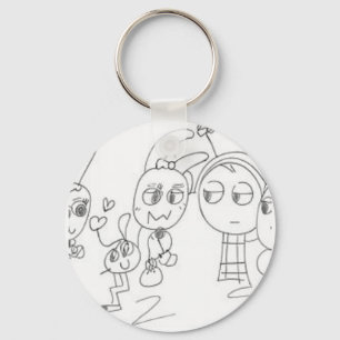 Quirky Doodle Stil Antenna Friends Graphic Tee Nyckelring