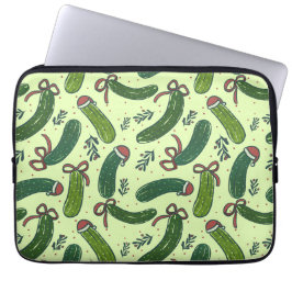 Quirky Festive Julpickles Mönster Laptop Fodral