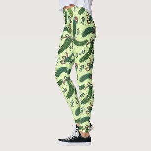 Quirky Festive Julpickles Mönster Leggings