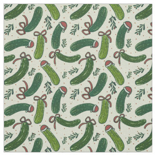 Quirky Festive Julpickles Mönster Tyg