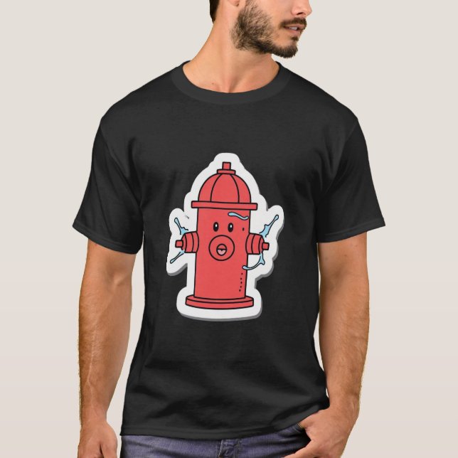 Quirky Fire Hydrant Stänk T-Shirt (Framsida)