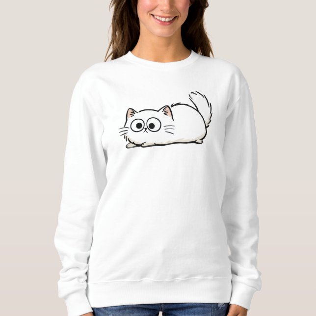 Quirky Fluffy Svan Cat T Shirt (Framsida)
