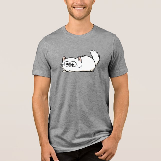Quirky Fluffy Svan Cat Tri-Blend Shirt T (Framsida)