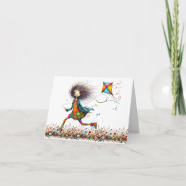 Quirky Fly A Kite Anteckningskort