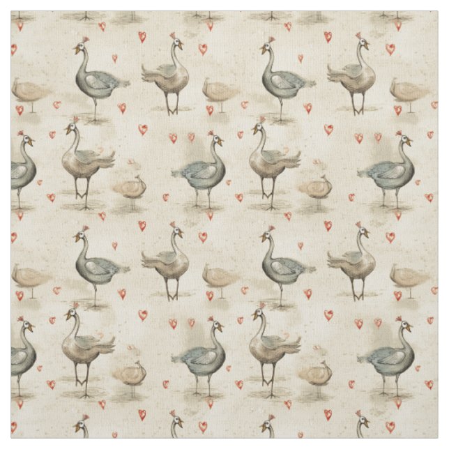 Quirky Gander: Stollig Geese Tyg (Provkarta)