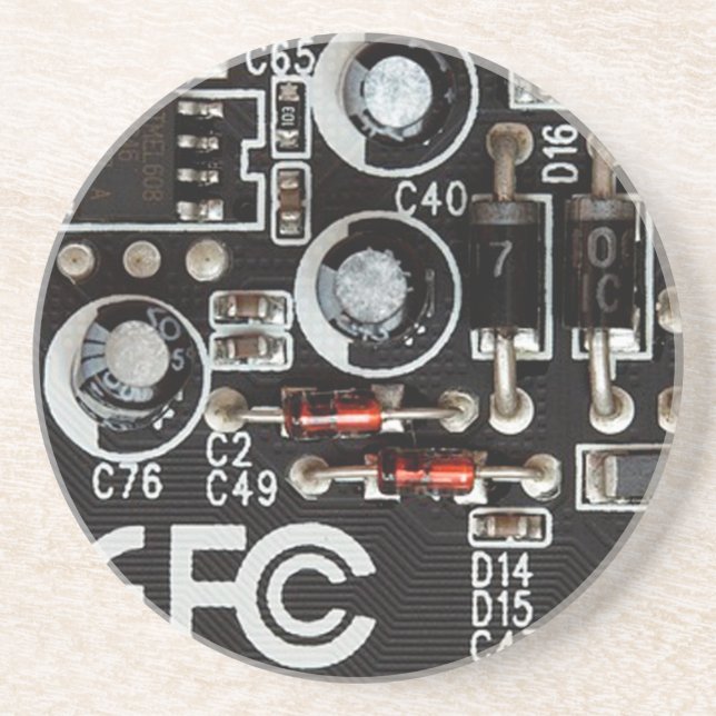 Quirky Geeks Circuit Board-grafik Underlägg Sandsten (Framsidan)