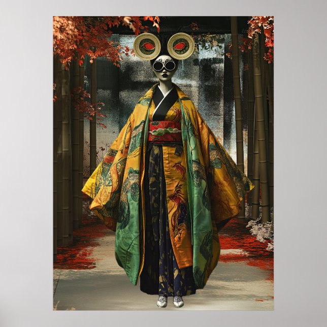 Quirky Geisha Girl | Digital Art Poster (Framsidan)