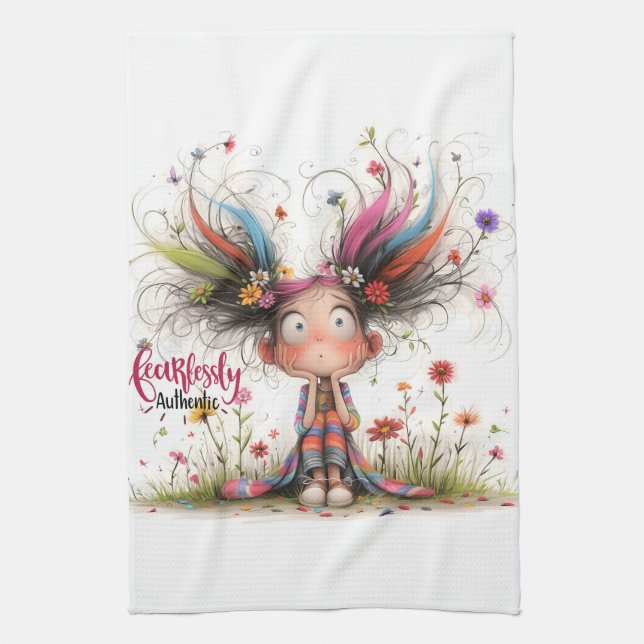 Quirky Girl Authsible Kitchen Towels Kökshandduk (Vertikal)