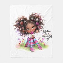 Quirky Girl drömmer som en Unicorn Fleece Blanket