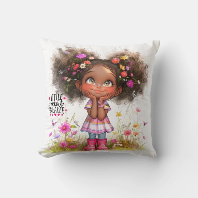 Quirky Girl Heartbryter Dekorativ kudde (Framsida)