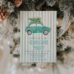 Quirky Grönt Hand plockade-julklapp Träd Party Inbjudningar